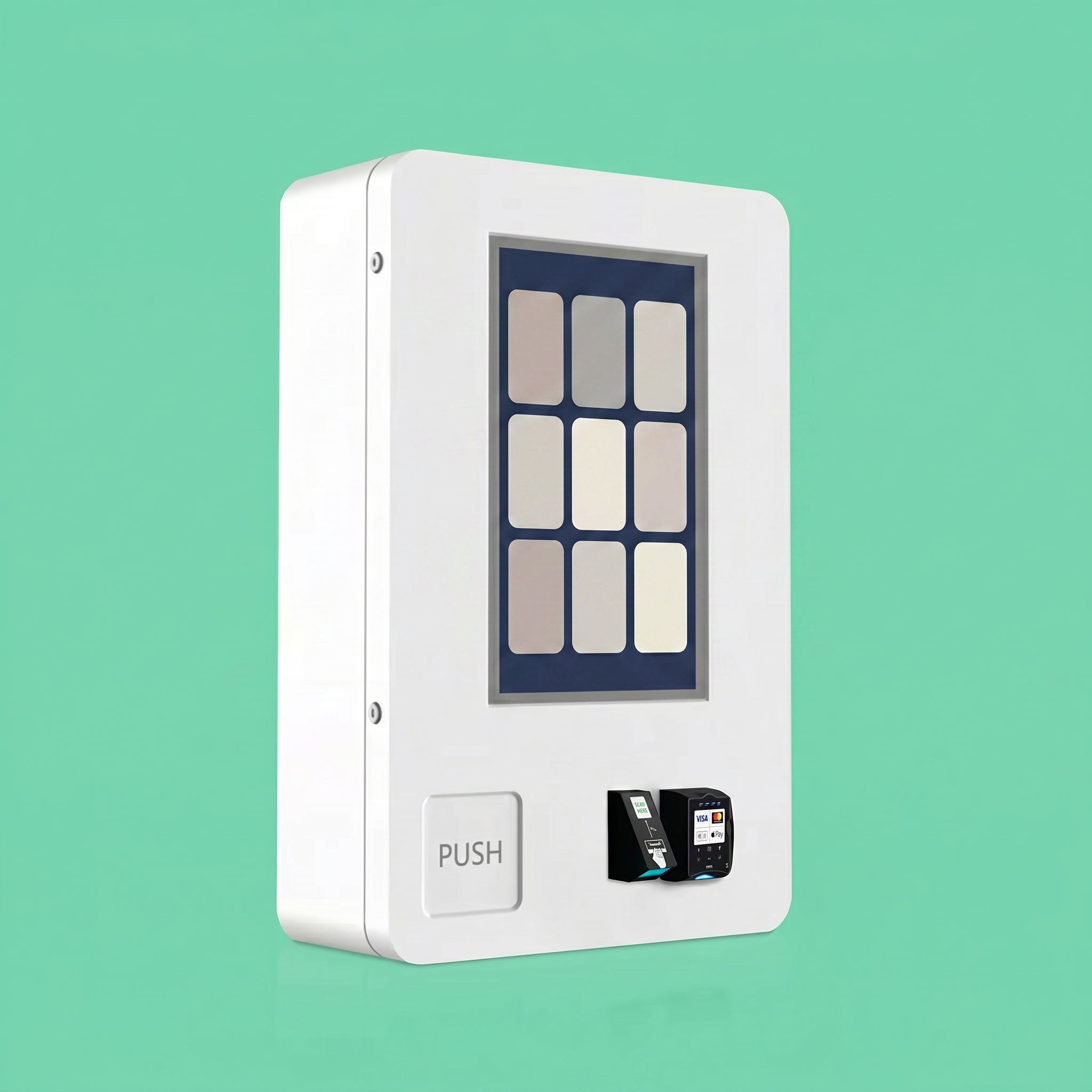 Compact wall-mounted automated retail machine